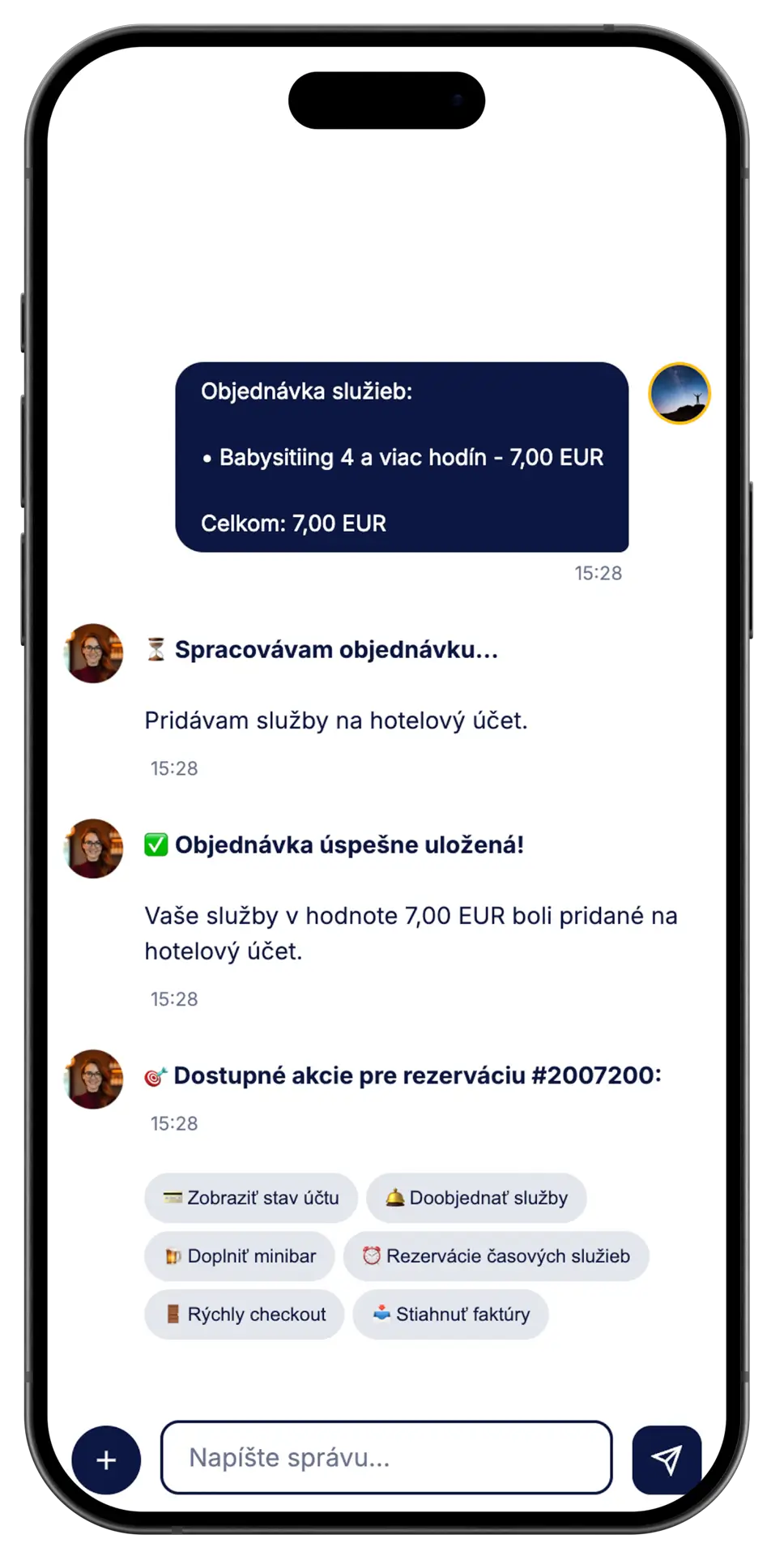 Aktívna práca s hotelovým účtom