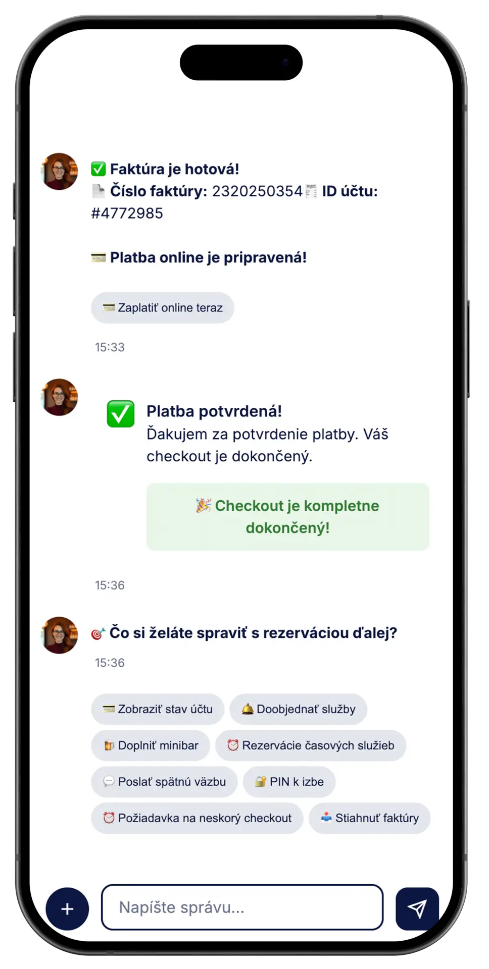 Dokončenie check-outu